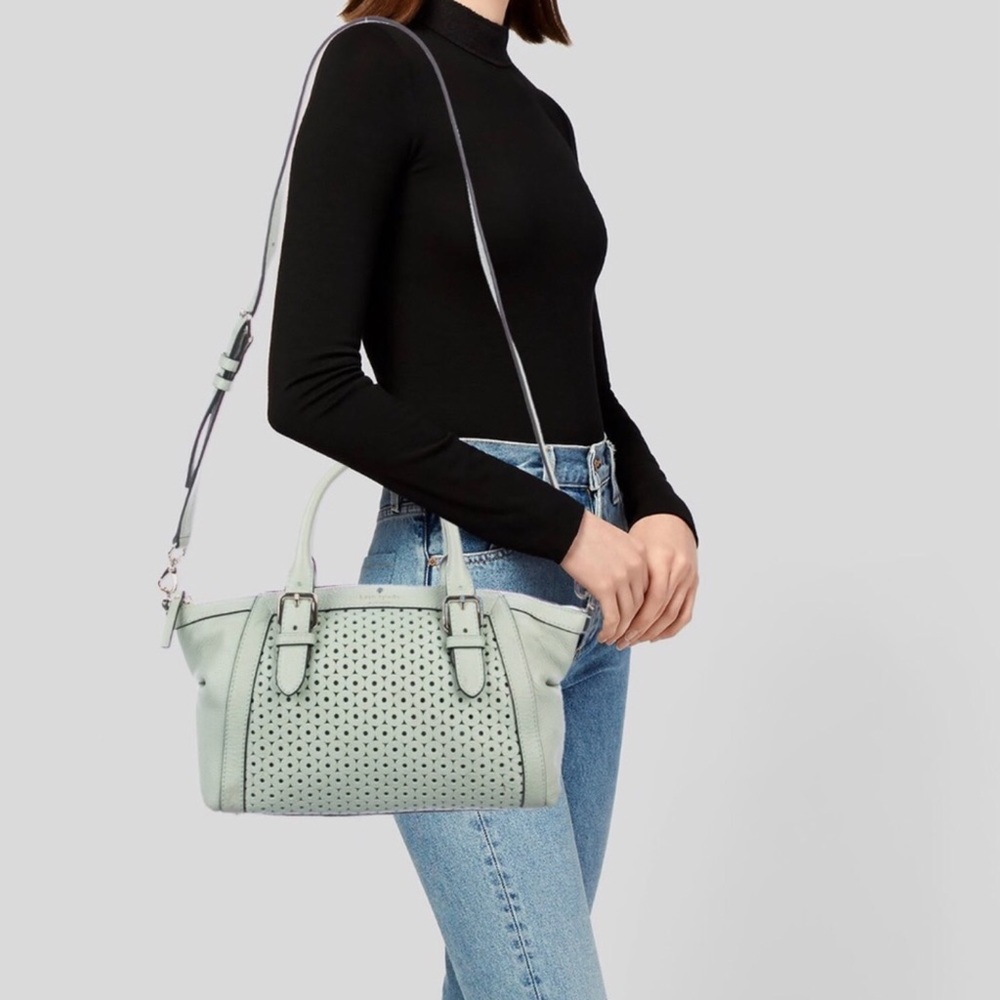 NEW! Kate Spade Mercer isle small salon satchel purse in dusty mint